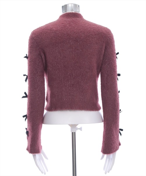 clear（クリア）の「袖リボン付きラメフェザーニットトップス[着回し力抜群 ガーリー]（ニット/セーター・レディース・グレー/パープル/ブラック/アイボリー・F）」の16枚目の写真