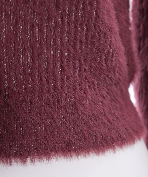 clear（クリア）の「袖リボン付きラメフェザーニットトップス[着回し力抜群 ガーリー]（ニット/セーター・レディース・グレー/パープル/ブラック/アイボリー・F）」の18枚目の写真