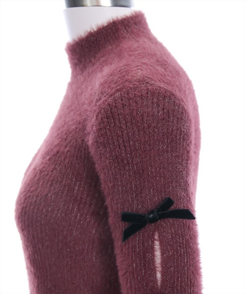 clear（クリア）の「袖リボン付きラメフェザーニットトップス[着回し力抜群 ガーリー]（ニット/セーター・レディース・グレー/パープル/ブラック/アイボリー・F）」の19枚目の写真