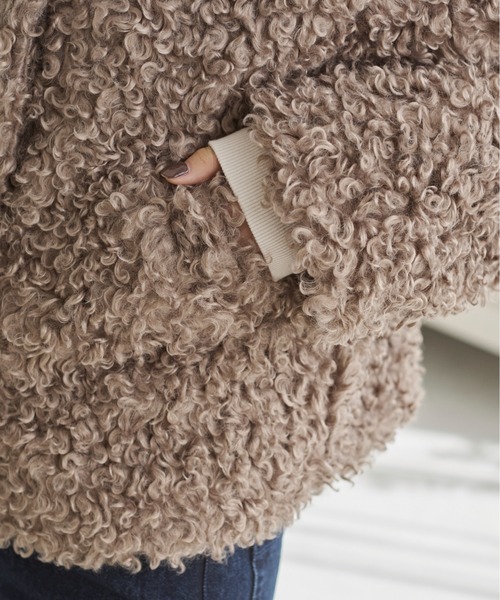 ANGIE（アンジー）の「シャギーファーフェイクファーブルゾン（ブルゾン・レディース・グレー/ブラウン系その他/アイボリー/ブラウン/ベージュ・FREE）」の21枚目の写真