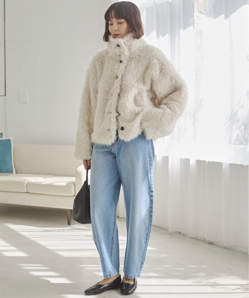 ANGIE（アンジー）の「シャギーファーフェイクファーブルゾン（ブルゾン・レディース・グレー/ブラウン系その他/アイボリー/ブラウン/ベージュ・FREE）」の17枚目の写真