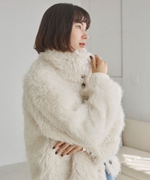 シャギーファーフェイクファーブルゾン（ブルゾン）｜ANGIE（アンジー