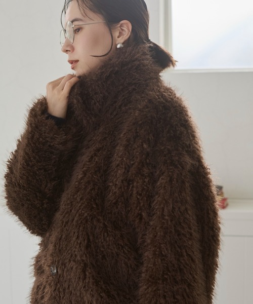 ANGIE（アンジー）の「シャギーファーフェイクファーブルゾン（ブルゾン・レディース・グレー/ブラウン系その他/アイボリー/ブラウン/ベージュ・FREE）」の14枚目の写真