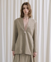 ADAM ET ROPE' | 【EMOELLE】ウールコットンジャケットライクブラウス(シャツ/ブラウス)