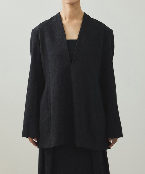 セール】【EMOELLE】ウールコットンジャケットライクブラウス（シャツ