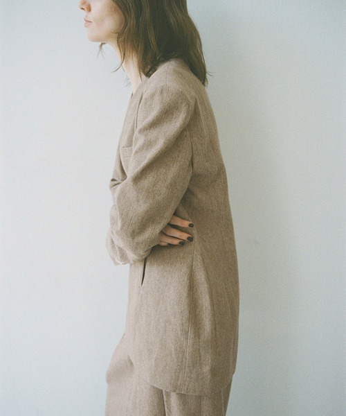 セール】【EMOELLE】ウールコットンジャケットライクブラウス（シャツ