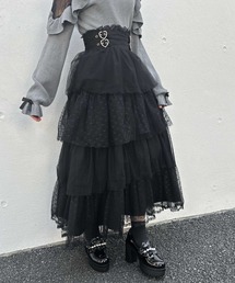 ドットチュールスカート チュールスカート ドット」に該当するブラック