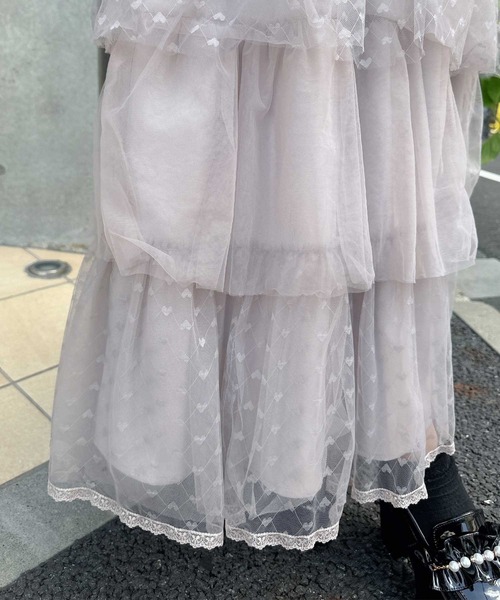 ROJITA（ロジータ）の「ハートチュールティアードロングスカート（スカート・レディース・ブラック/グレー/ピンク・FREE）」の15枚目の写真