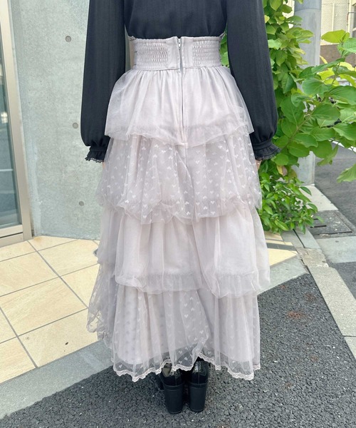 ROJITA（ロジータ）の「ハートチュールティアードロングスカート（スカート・レディース・ブラック/グレー/ピンク・FREE）」の9枚目の写真