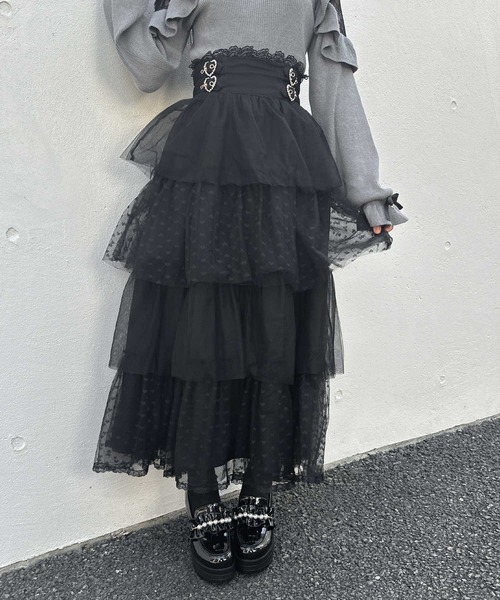 ROJITA（ロジータ）の「ハートチュールティアードロングスカート（スカート・レディース・ブラック/グレー/ピンク・FREE）」の17枚目の写真