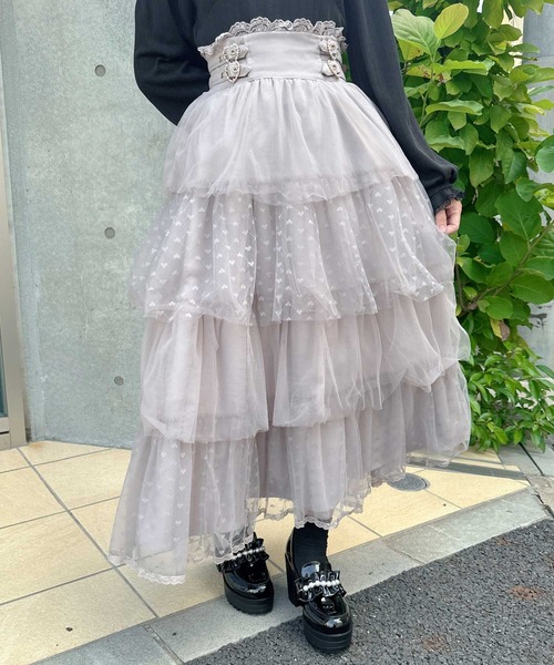 ROJITA（ロジータ）の「ハートチュールティアードロングスカート（スカート・レディース・ブラック/グレー/ピンク・FREE）」の21枚目の写真