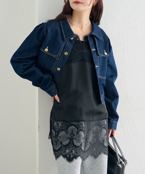 mystic（ミスティック）の「【新色グレーが登場！】レースサテンキャミソール（シャツ/ブラウス・レディース・ライトグレー/オフホワイト/ブラック/グレー・FREE）」の22枚目の写真