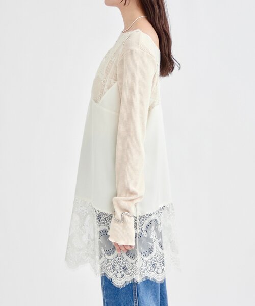 mystic(ミスティック)の「【新色ピンクが登場!】レースサテンキャミソール(キャミソール・レディース・ライトグレー/オフホワイト/ブラック/グレー/ピンク・FREE)」の22枚目の写真