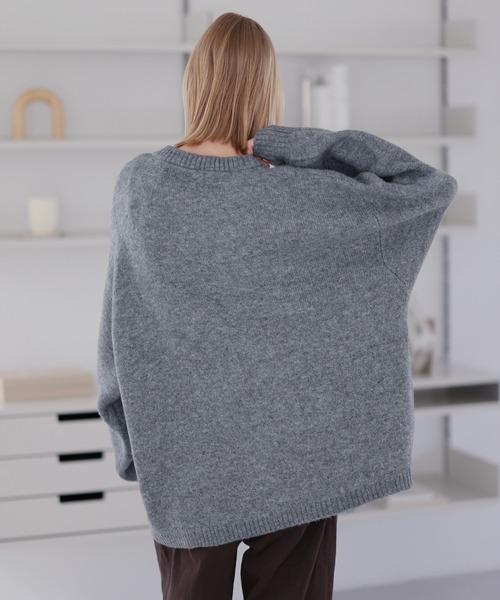 ROCHEM（ローシェン）の「バルーンスリーブメランジ/チェックニット