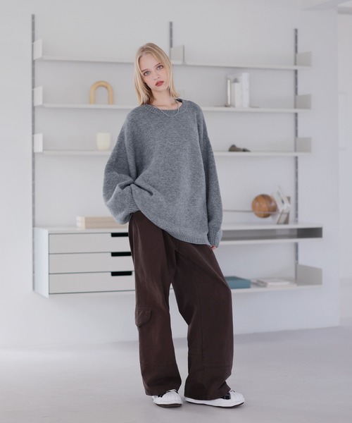 超美品COGTHEBIGSMOKE グレー ニット バルーンスリーブ molk セーター ニット 「molk」バルーンスリーブメランジニット メンズ