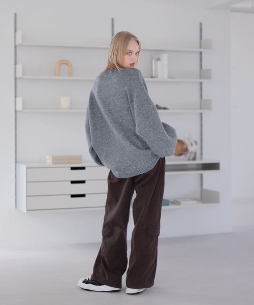 ROCHEM（ローシェン）の「バルーンスリーブメランジ/チェックニット（ニット/セーター・メンズ・グリーン/グレー/ブラック/グレー系/ネイビー系・XS/L/M/S）」の10枚目の写真