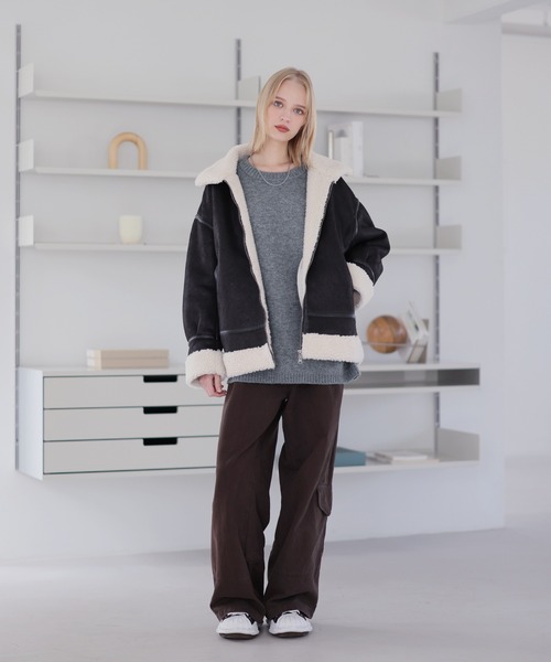 ROCHEM（ローシェン）の「バルーンスリーブメランジ/チェックニット（ニット/セーター・メンズ・グリーン/グレー/ブラック/グレー系/ネイビー系・XS/L/M/S）」の11枚目の写真