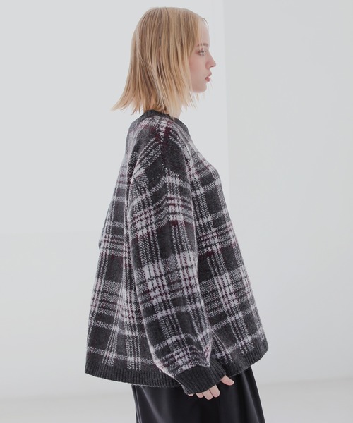 ROCHEM（ローシェン）の「バルーンスリーブメランジ/チェックニット（ニット/セーター・メンズ・グリーン/グレー/ブラック/グレー系/ネイビー系・XS/L/M/S）」の15枚目の写真