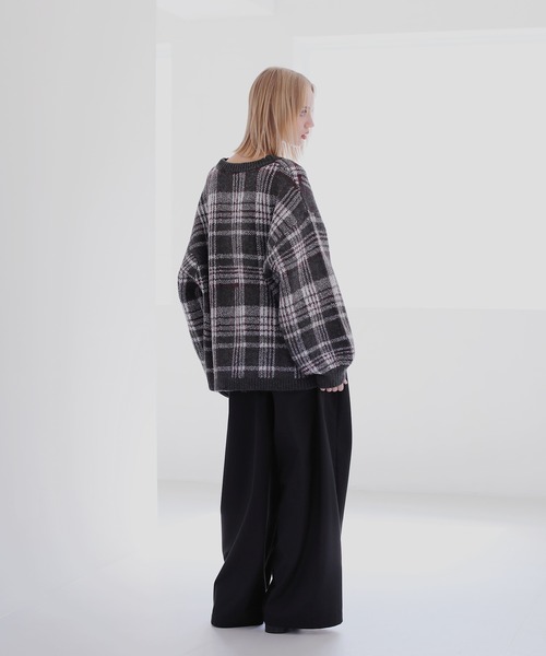 ROCHEM（ローシェン）の「バルーンスリーブメランジ/チェックニット（ニット/セーター・メンズ・グリーン/グレー/ブラック/グレー系/ネイビー系・XS/L/M/S）」の20枚目の写真