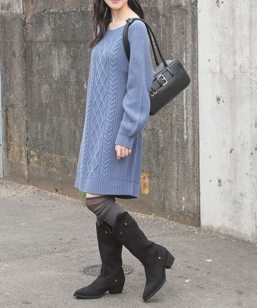 Honeys（ハニーズ）の「セミシアー切替ニーハイソックス（ソックス/靴下・レディース・アイボリー/ブラック/グレー・FREE）」の4枚目の写真