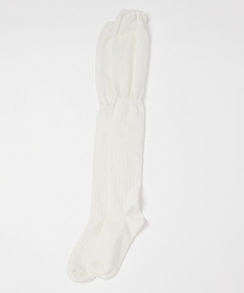 Honeys（ハニーズ）の「セミシアー切替ニーハイソックス（ソックス/靴下・レディース・アイボリー/ブラック/グレー・FREE）」の18枚目の写真