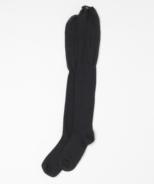 Honeys（ハニーズ）の「セミシアー切替ニーハイソックス（ソックス/靴下・レディース・アイボリー/ブラック/グレー・FREE）」の20枚目の写真