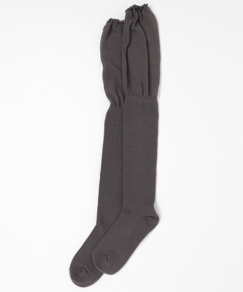 Honeys（ハニーズ）の「セミシアー切替ニーハイソックス（ソックス/靴下・レディース・アイボリー/ブラック/グレー・FREE）」の22枚目の写真