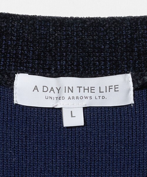 A DAY IN THE LIFE UNITED ARROWS(アデイインザライフユナイテッドアローズ)の「モールヤーン ダブルフェイス Vネックカーディガン-ウォッシャブル-<A DAY IN THE LIFE>(ニット/セーター・メンズ・ダークグレー/ネイビー・L/M)」の12枚目の写真