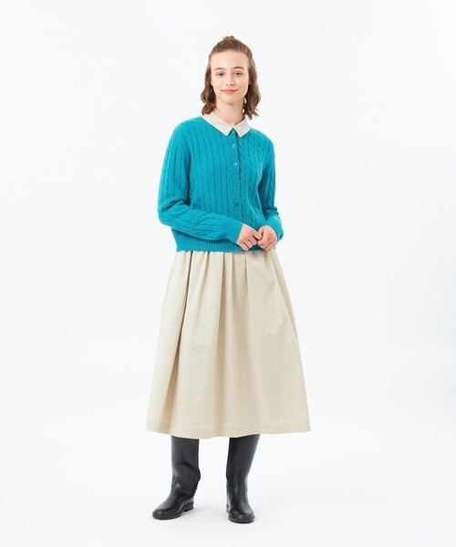 MACKINTOSH PHILOSOPHY（ﾏｯｷﾝﾄｯｼｭ ﾌｨﾛｿﾌｨｰ）の「ウールカシミヤケーブルカーディガン（カーディガン/ボレロ・レディース・グレー系その他/レッド系その他2/ベージュ/ブルー・38）」の7枚目の写真