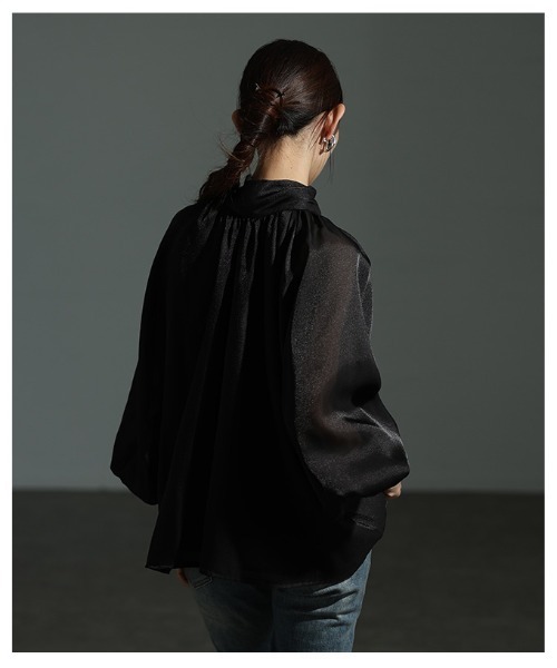 Sawa a la mode（サワアラモード）の「リボンボウタイシアーブラウス（シャツ/ブラウス・レディース・ベージュ/ピンク/ブラック・FREE）」の11枚目の写真