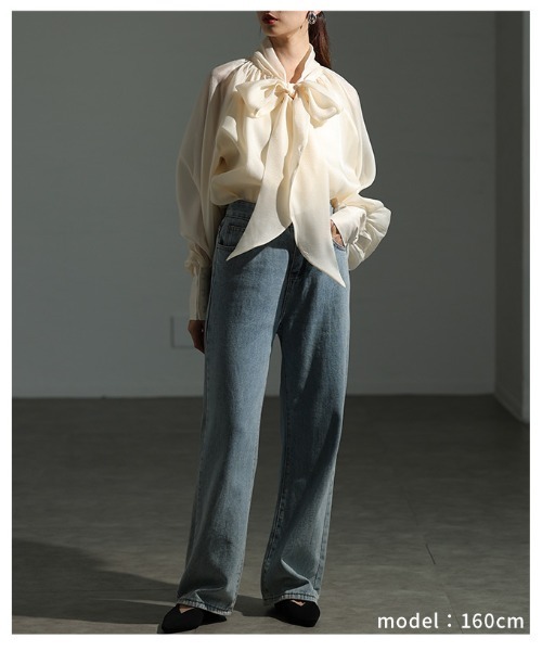 Sawa a la mode（サワアラモード）の「リボンボウタイシアーブラウス（シャツ/ブラウス・レディース・ベージュ/ピンク/ブラック・FREE）」の15枚目の写真