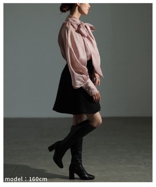 Sawa a la mode（サワアラモード）の「リボンボウタイシアーブラウス（シャツ/ブラウス・レディース・ベージュ/ピンク/ブラック・FREE）」の21枚目の写真