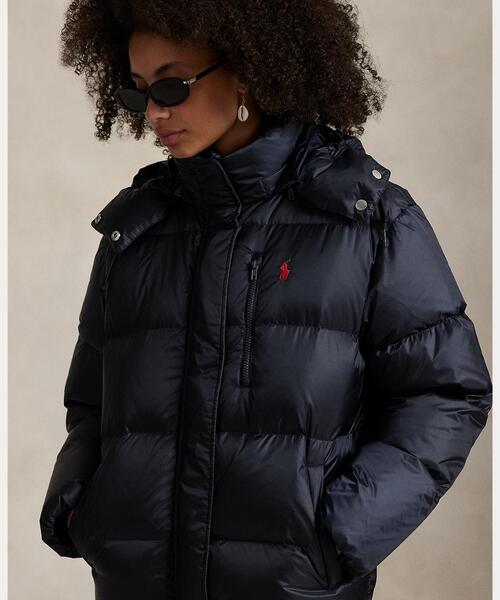 現行◆美品 ポロラルフローレン ダウン ジャケット コート ダブルボタン S ウォーターリペラント キルテッド ダウン ジャケット（ダウン