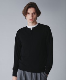 wool blend henryneck cropped knit/ウールブレンドヘンリーネッククロップドニット