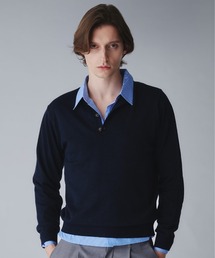 Regen Glanz | wool blend henryneck cropped knit/ウールブレンドヘンリーネッククロップドニット(ニット/セーター)
