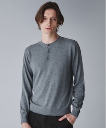wool blend henryneck cropped knit/ウールブレンドヘンリーネッククロップドニット