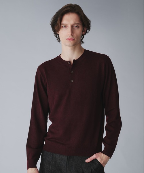 Regen Glanz（レーゲングランツ）の「wool blend henryneck cropped knit/ウールブレンドヘンリーネッククロップドニット（ニット/セーター・メンズ・オフホワイト/グレー/ブラック系その他/ブラック/ブラック系その他2/ネイビー/ワインレッド・MEDIUM/SMALL/LARGE）」の7枚目の写真