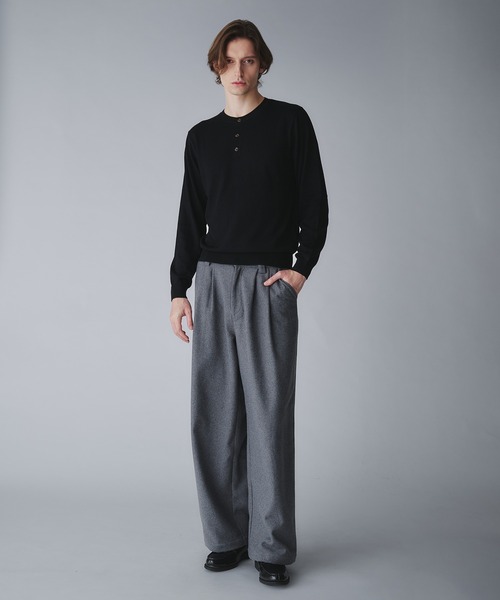 Regen Glanz（レーゲングランツ）の「wool blend henryneck cropped knit/ウールブレンドヘンリーネッククロップドニット（ニット/セーター・メンズ・オフホワイト/グレー/ブラック系その他/ブラック/ブラック系その他2/ネイビー/ワインレッド・MEDIUM/SMALL/LARGE）」の19枚目の写真