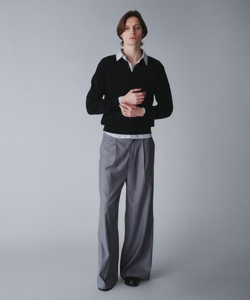 Regen Glanz（レーゲングランツ）の「wool blend henryneck cropped knit/ウールブレンドヘンリーネッククロップドニット（ニット/セーター・メンズ・オフホワイト/グレー/ブラック系その他/ブラック/ブラック系その他2/ネイビー/ワインレッド・MEDIUM/SMALL/LARGE）」の15枚目の写真