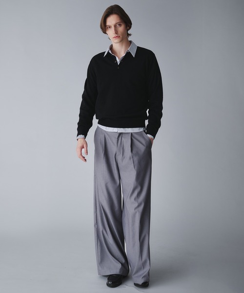Regen Glanz（レーゲングランツ）の「wool blend henryneck cropped knit/ウールブレンドヘンリーネッククロップドニット（ニット/セーター・メンズ・オフホワイト/グレー/ブラック系その他/ブラック/ブラック系その他2/ネイビー/ワインレッド・MEDIUM/SMALL/LARGE）」の13枚目の写真