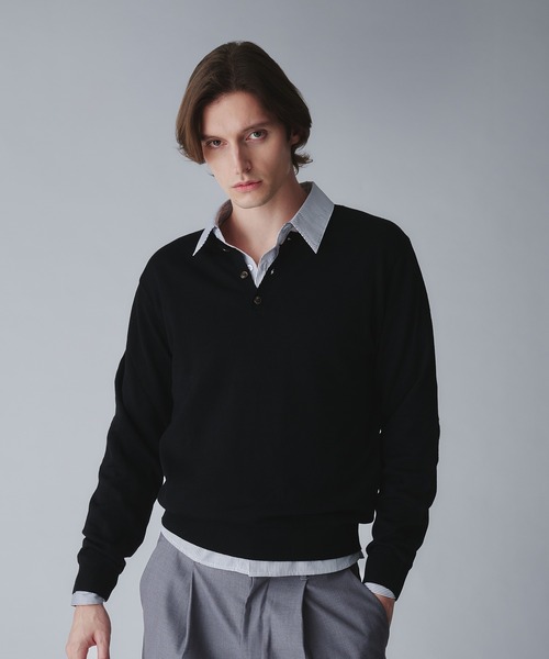 RRL ヘンリーネックセーター　新品未使用 wool blend henryneck cropped knit/ウールブレンドヘンリーネック