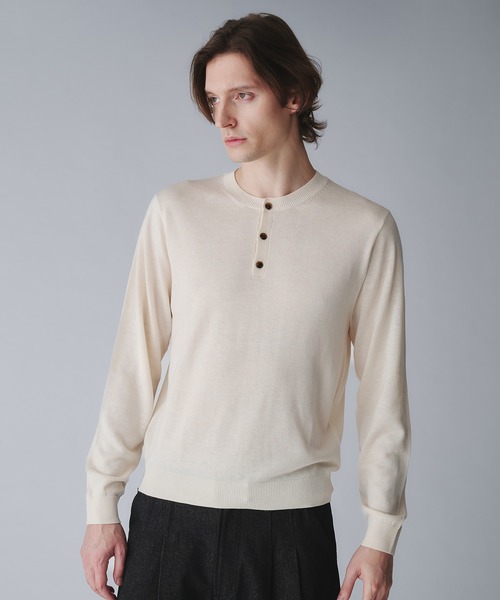 Regen Glanz（レーゲングランツ）の「wool blend henryneck cropped knit/ウールブレンドヘンリーネッククロップドニット（ニット/セーター・メンズ・オフホワイト/グレー/ブラック系その他/ブラック/ブラック系その他2/ネイビー/ワインレッド・MEDIUM/SMALL/LARGE）」の22枚目の写真