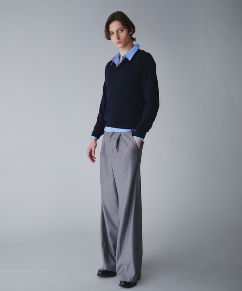 wool blend henryneck cropped knit/ウールブレンドヘンリーネック