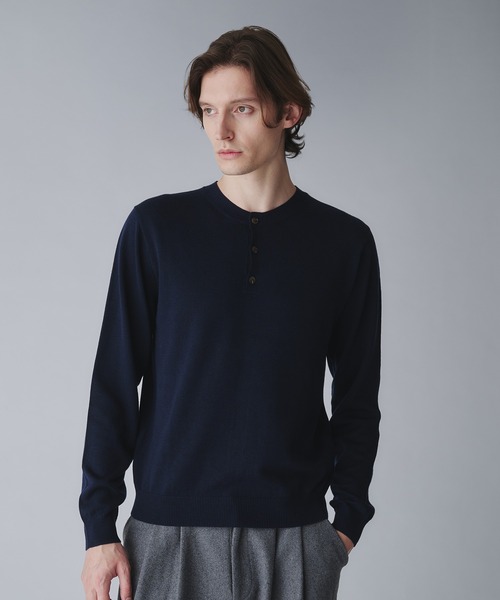 wool blend henryneck cropped knit/ウールブレンドヘンリーネック