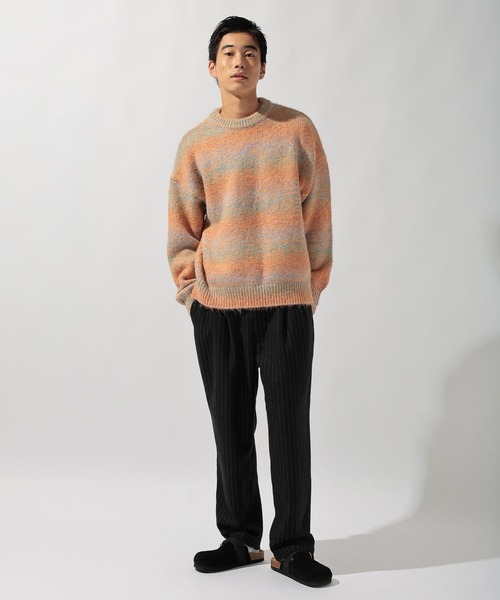 niko and...（ニコアンド）の「グラデーションニットプルオーバー（ニット/セーター・メンズ・オレンジ/ブルー/ベージュ・MEDIUM/LARGE）」の15枚目の写真