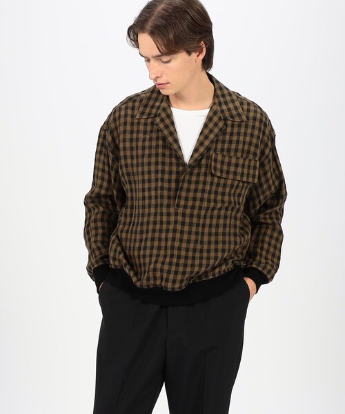 HAVERSACK（ハバーザック）の「HAVERSACK ATTIRE リネン プルオーバーシャツブルゾン（シャツ/ブラウス・メンズ・ブラウン系その他・M）」の2枚目の写真