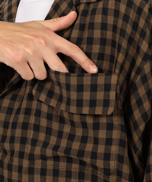 HAVERSACK（ハバーザック）の「HAVERSACK ATTIRE リネン プルオーバーシャツブルゾン（シャツ/ブラウス・メンズ・ブラウン系その他・M）」の8枚目の写真