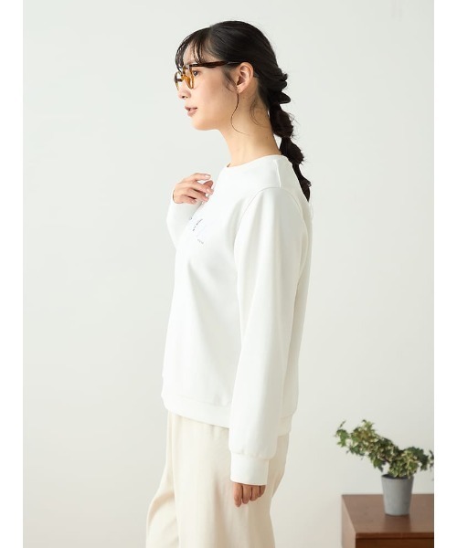 HARUYAMA(ハルヤマ)の「【WEB限定】ビジュー刺繍プルオーバー FURRY(Tシャツ/カットソー・レディース・ホワイト/ネイビー/ベージュ/ブラウン・F)」の9枚目の写真