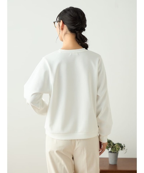 HARUYAMA(ハルヤマ)の「【WEB限定】ビジュー刺繍プルオーバー FURRY(Tシャツ/カットソー・レディース・ホワイト/ネイビー/ベージュ/ブラウン・F)」の10枚目の写真