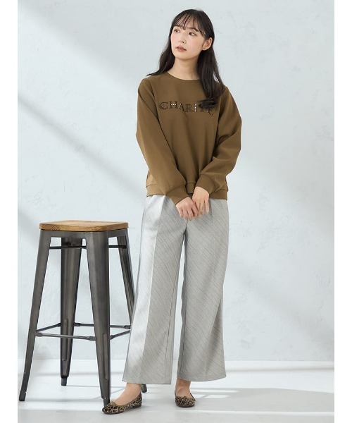 HARUYAMA(ハルヤマ)の「【WEB限定】ビジュー刺繍プルオーバー FURRY(Tシャツ/カットソー・レディース・ホワイト/ネイビー/ベージュ/ブラウン・F)」の14枚目の写真